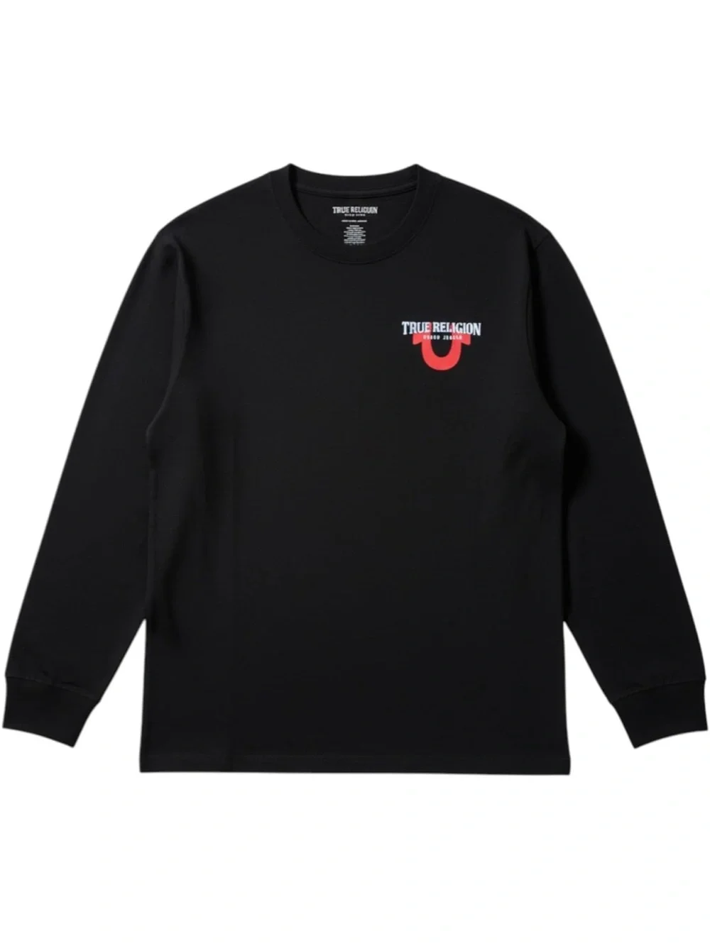 Men's True Religion - Scattered Graphics Long Sleeve Black Tee XXXL